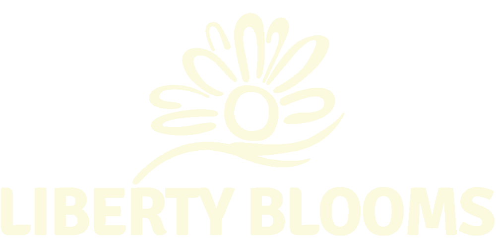 logotipo liberty blooms blanco